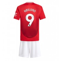 Manchester United Rasmus Hojlund #9 Fußballbekleidung Heimtrikot Kinder 2024-25 Kurzarm (+ kurze hosen)